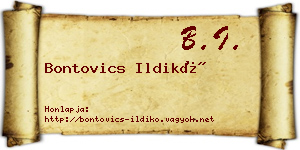 Bontovics Ildikó névjegykártya